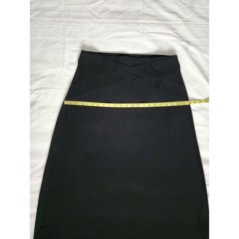 ECI New York Women's Solid Black Criss-Cross Pull-On Maxi-Length Skirt Sz Large - Picture 9 of 10